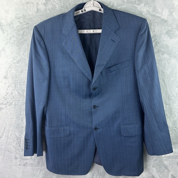 Canali Other - Canali Blue Pinstripe Wool Blazer Jacket Men's 54 EU (44R) Made in Italy*